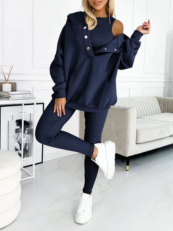 Charlotte™ - Oversized casual 3-delig sweatshirt met capuchon