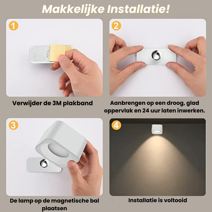 LED-Muurlamp 360° | Makkelijk en Stijlvol