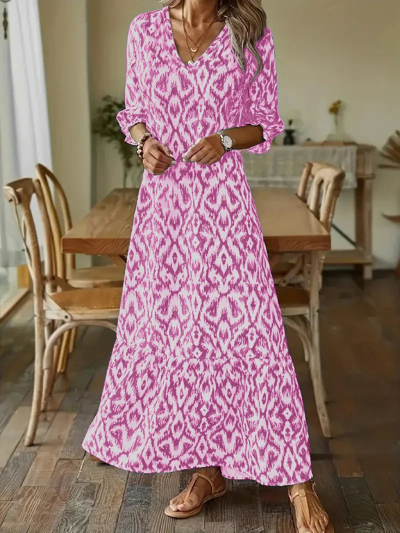 JOY™ - DAMES MAXI JURK MET PRINT