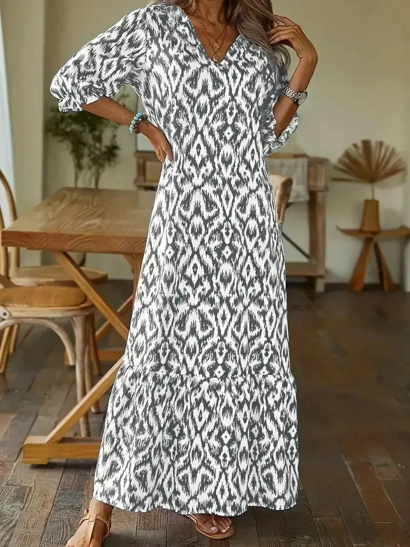 JOY™ - DAMES MAXI JURK MET PRINT