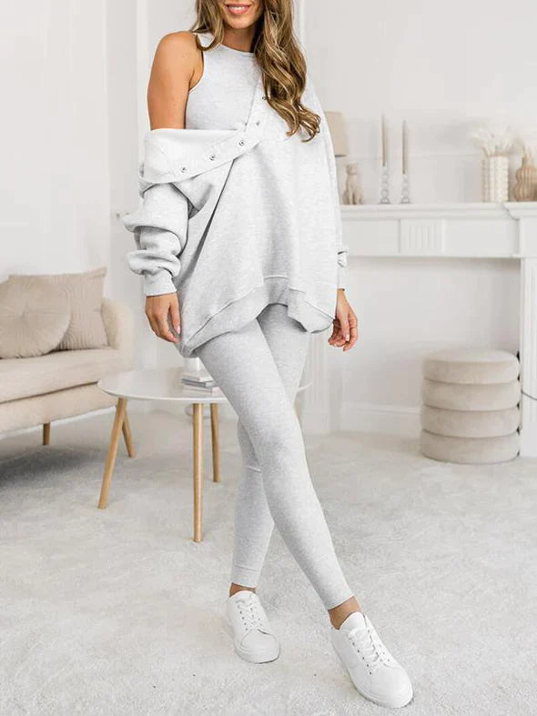 Charlotte™ - Oversized casual 3-delig sweatshirt met capuchon